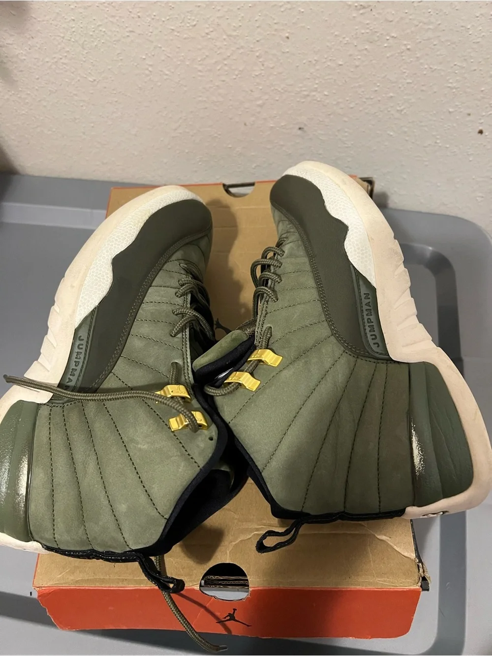 Jordan air 12 cp3class of 2003 1Men's Olive Green High-Top sneakers